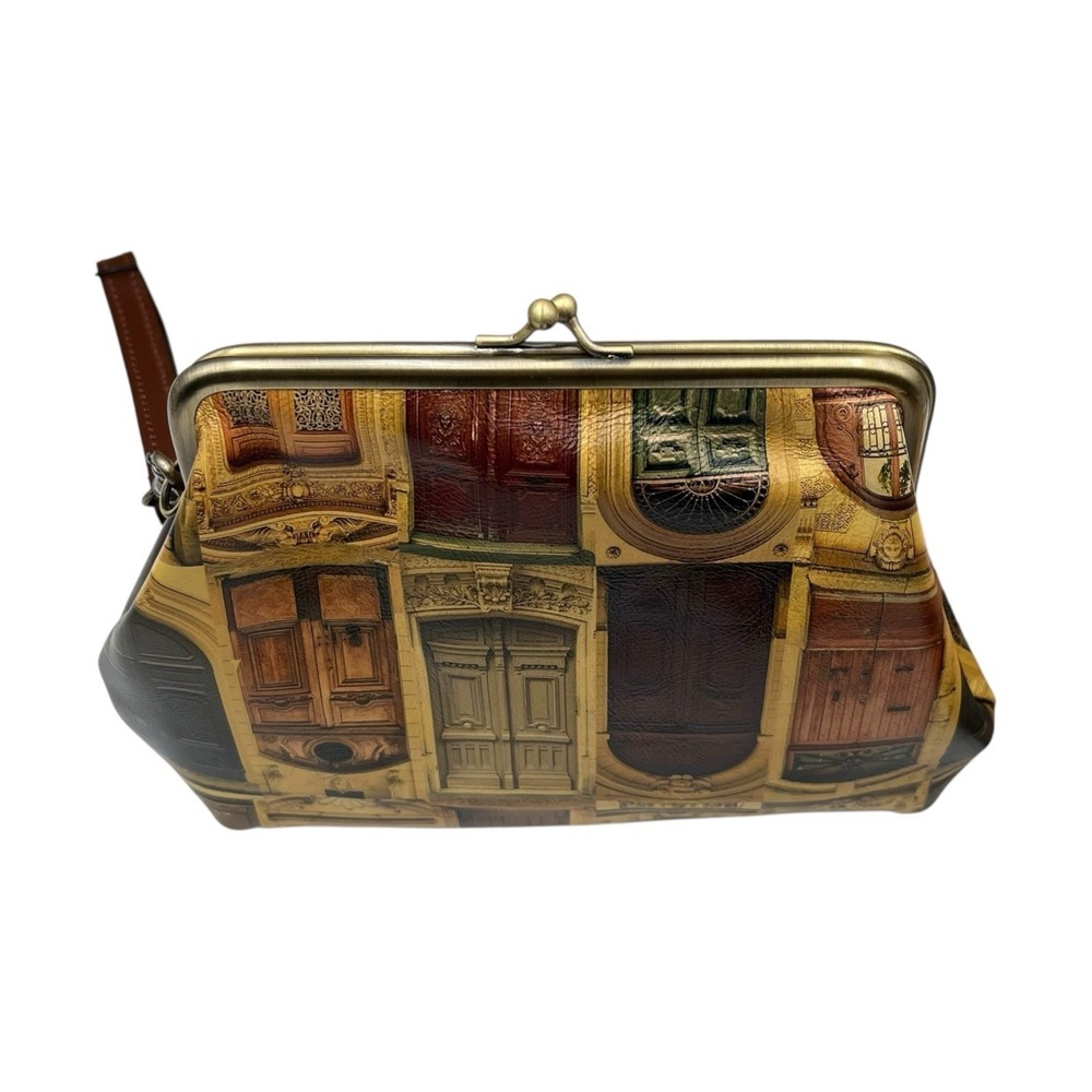 Patricia Nash Leather Savena Framed Kiss Lock Wristlet Pouch Italy In Gift Box - Picture 5 of 10